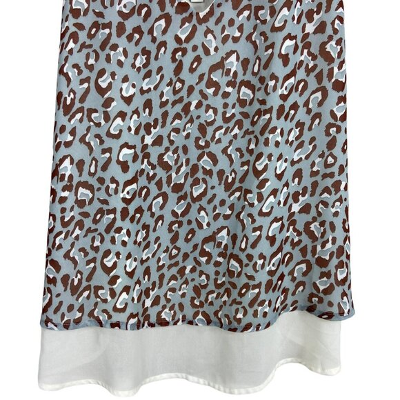Davi & Dani Leopard Print Gray Brown White V Neck‎ Camisole Casual Medium - Picture 3 of 8